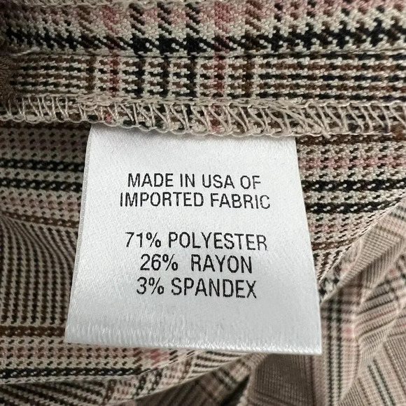 Drew Isabelle Pant Check pattern Camel Brown Preppy Light Academy Professional 6 - Picture 9 of 10